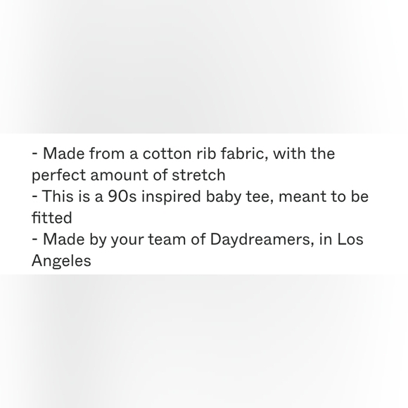 Daydreamer for Free People Empress Ribbed Baby Tee Sz L Has Stretch - Picture 4 of 10